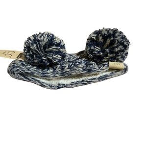 CC Beanie Double PomPom Ear Warmer  Navy
